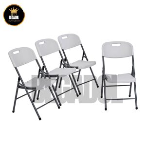 Set 4 Sillas Plegables De Plastico Reforzado Blanca