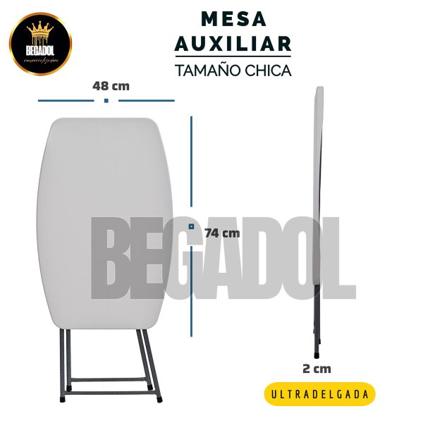 Mesa Plegable Plástico Jardín Chica Servicio Mesita Exterior - Imagen 2