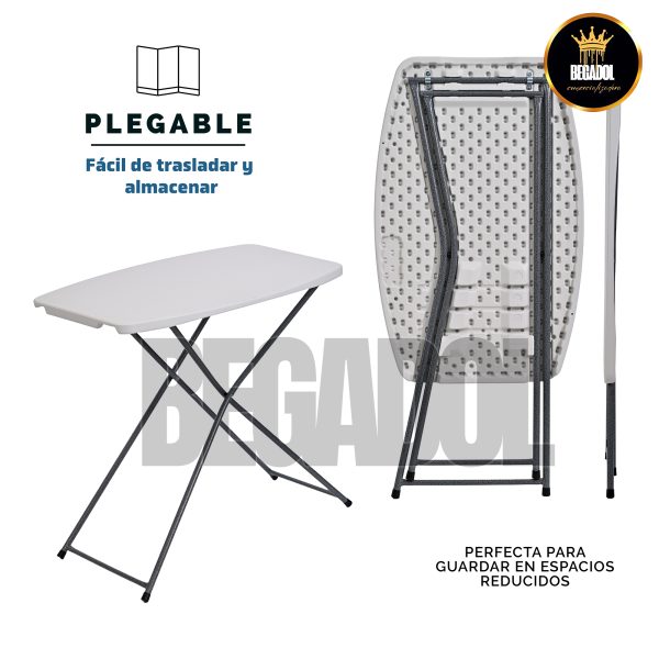 Mesa Plegable Plástico Jardín Chica Servicio Mesita Exterior - Imagen 4
