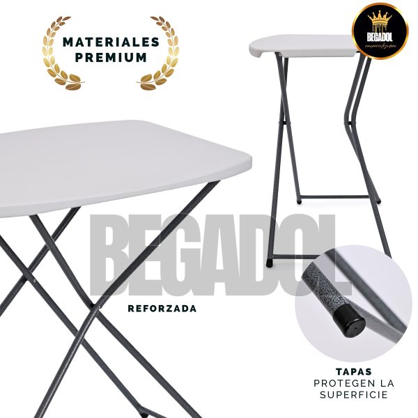 Mesa Plegable Plástico Jardín Chica Servicio Mesita Exterior - Imagen 6