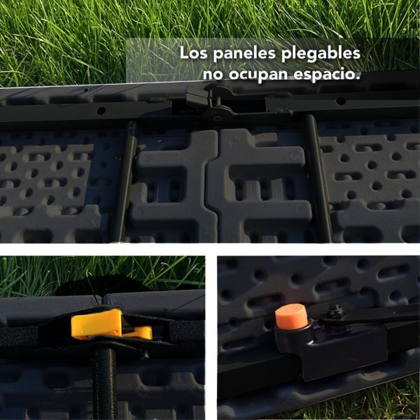 Mesa Plegable Chica De Plástico 120cm Para Jardín Negra - Imagen 5
