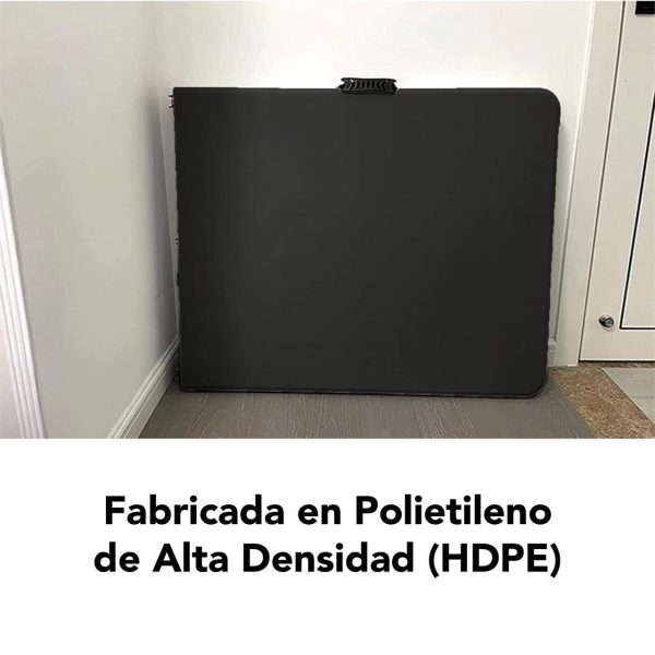 Mesa Plegable Chica De Plástico 120cm Para Jardín Negra - Imagen 3