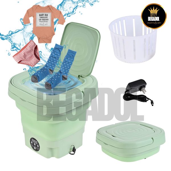 Mini Lavadora Portatil Plegable Pequeña Para Ropa Chica Morada