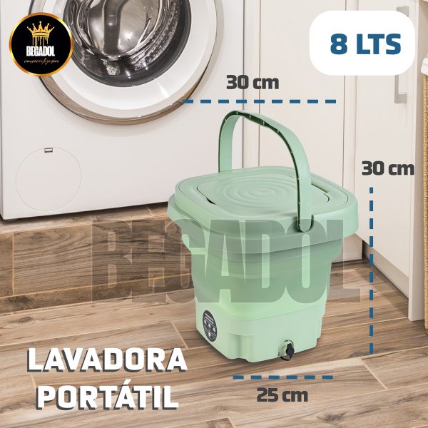 Mini Lavadora Portatil Plegable Pequeña Para Ropa Chica Morada - Imagen 9