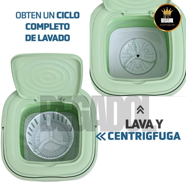 Mini Lavadora Portatil Plegable Pequeña Para Ropa Chica Morada - Imagen 7