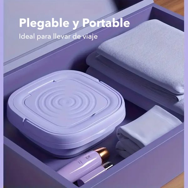 Mini Lavadora Portatil Plegable Pequeña Para Ropa Chica - Imagen 5