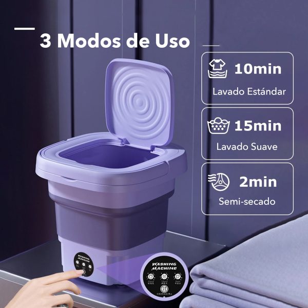 Mini Lavadora Portatil Plegable Pequeña Para Ropa Chica - Imagen 4