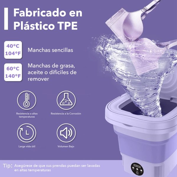 Mini Lavadora Portatil Plegable Pequeña Para Ropa Chica - Imagen 3