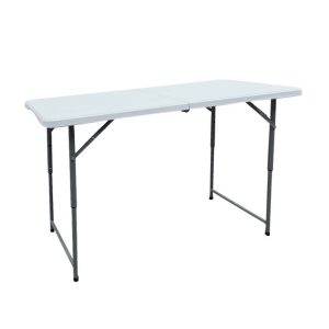 Mesa Plegable Chica De Plastico 120cm Para Jardin Blanco