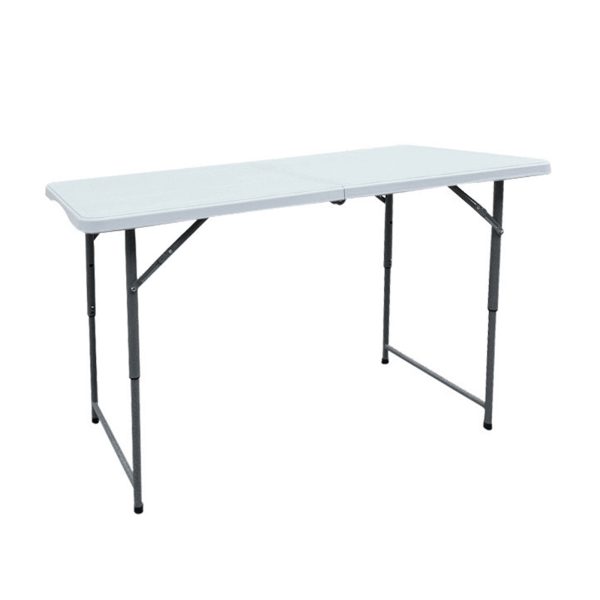 Mesa Plegable Chica De Plastico 120cm Para Jardin Blanco