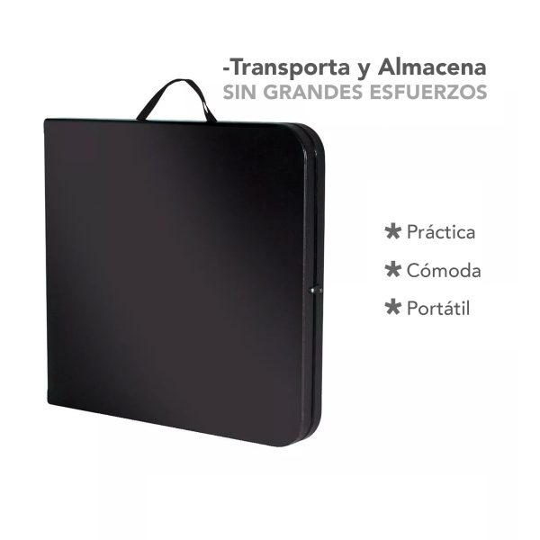 Mesa Plegable Grande De Plástico 180cm Para Jardín Negra - Imagen 4