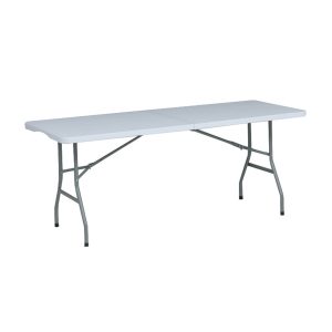 Mesa Plegable Grande De Plástico 180cm Para Jardín Blanco