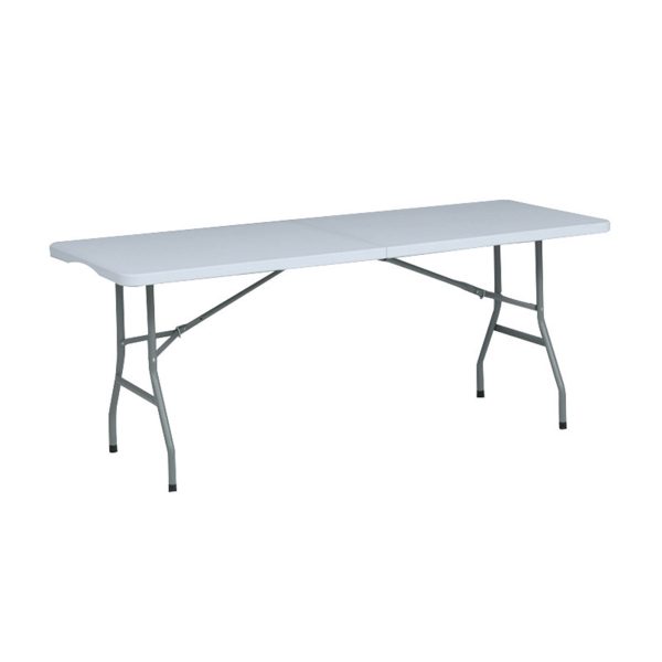Mesa Plegable Grande De Plástico 180cm Para Jardín Blanco