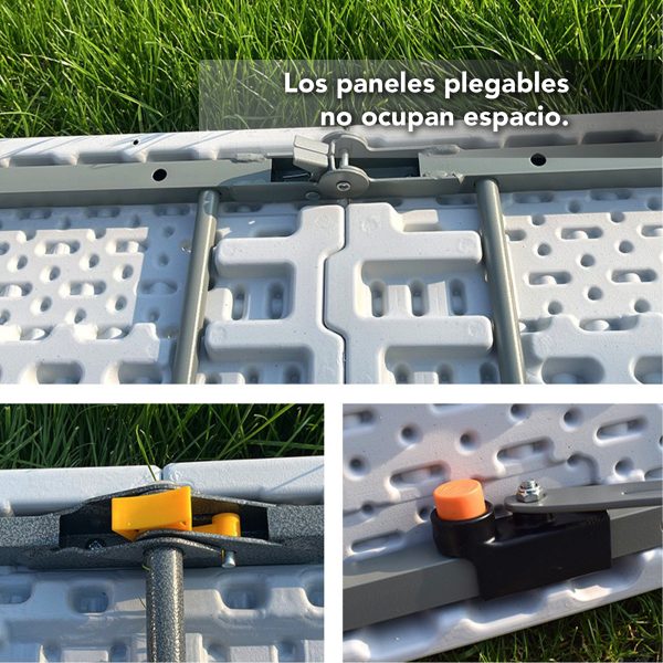 Mesa Plegable Grande De Plástico 180cm Para Jardín Blanco - Imagen 7