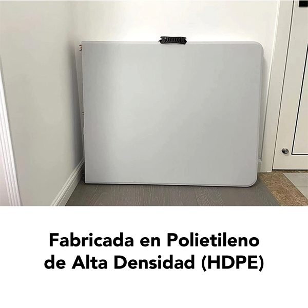 Mesa Plegable Grande De Plástico 180cm Para Jardín Blanco - Imagen 3